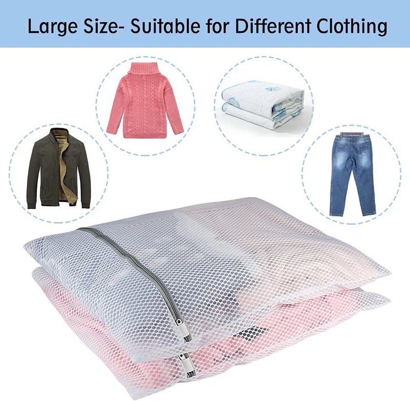 Vivifying XL Large Mesh Laundry Bags, 2 Pack 20 x 24 Inches Honeycomb Mesh Wash Bags for Washing Machine, Delicates Clothes, Sweater, Coats, Stuffed Toys, Blanket (White) - Image 4